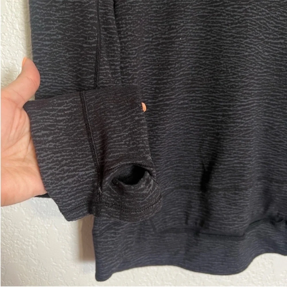 Lululemon Squad Goals Hoodie in Pebble Jacquard Black Blue Tied